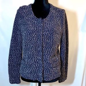 J. Crew Micro-Tweed Jacket Navy Blue and White Sz Large
Excellent Condition